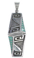 Turquoise Inlay Southwest Sterling Silver Pendant GS58537